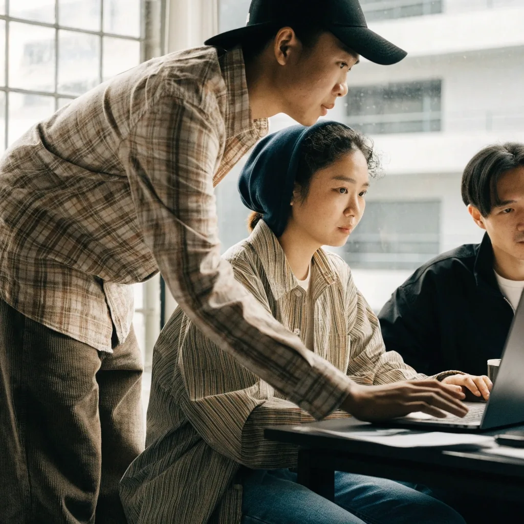 Engineer walking colleagues through a working feature during a sprint demo